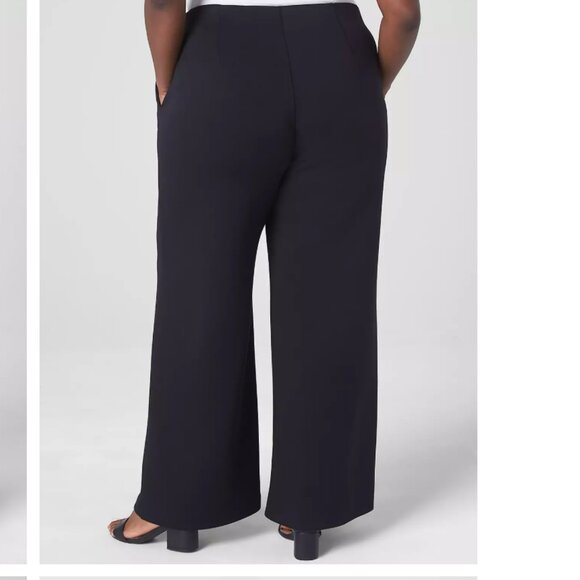 NWT NIB Lane Bryant Journey High-Rise Wide Leg Pull-on Ponte Pant - Black - 26W - Picture 2 of 4
